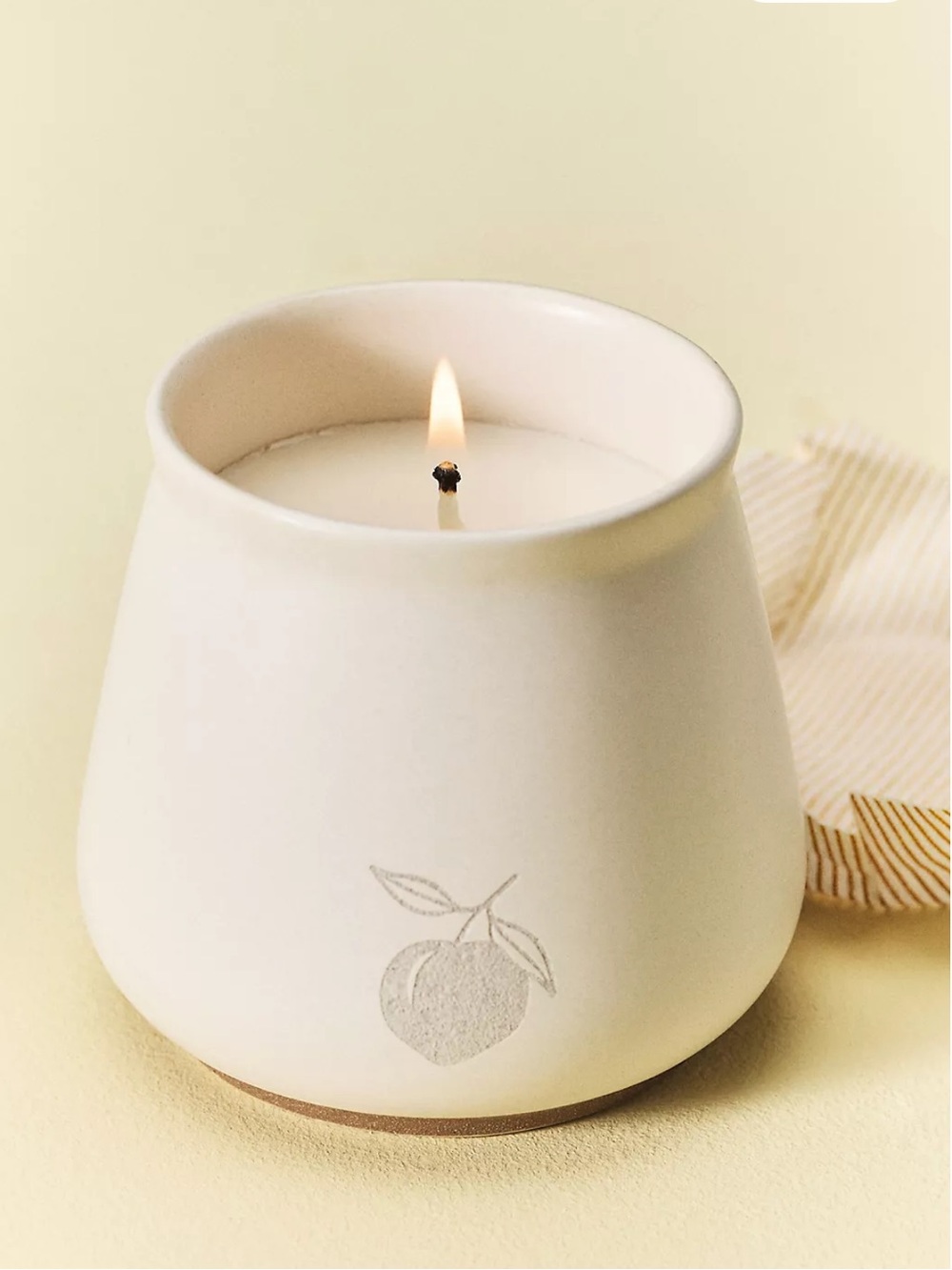 Anthropologie Jam Jar Fruity Peach & Nectarine Ceramic Candle